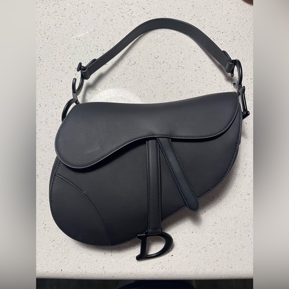 Dior Handbags - Dior Matte Black Saddle Bag